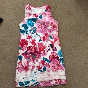 Eliza j white floral dress
